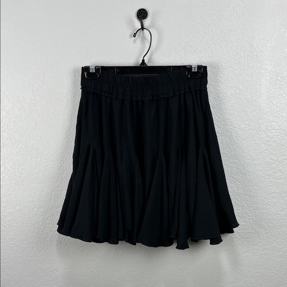 ODDY Ruffle Flared petticoat Black Mini Skirt Fairy Core Whimsigoth Sz M TC0424